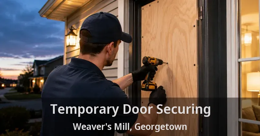 Temporary Door Securing Weaver's Mill, Georgetown - ON