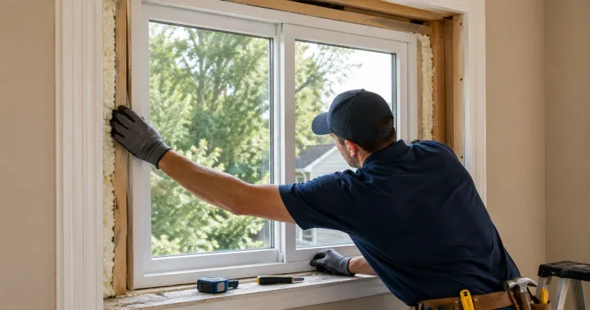 close-up of Low-E glass coating on an insulated window Georgetown