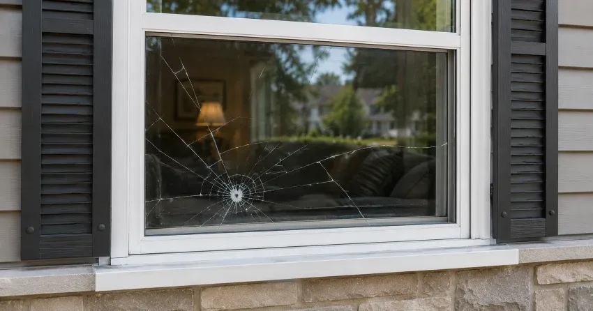 technician measuring window opening for emergency glass replacement Norval, Georgetown