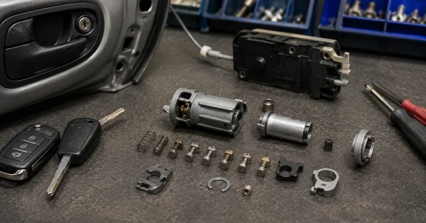 technician testing a car key fob during Car Lock Repair Moore Park, Georgetown